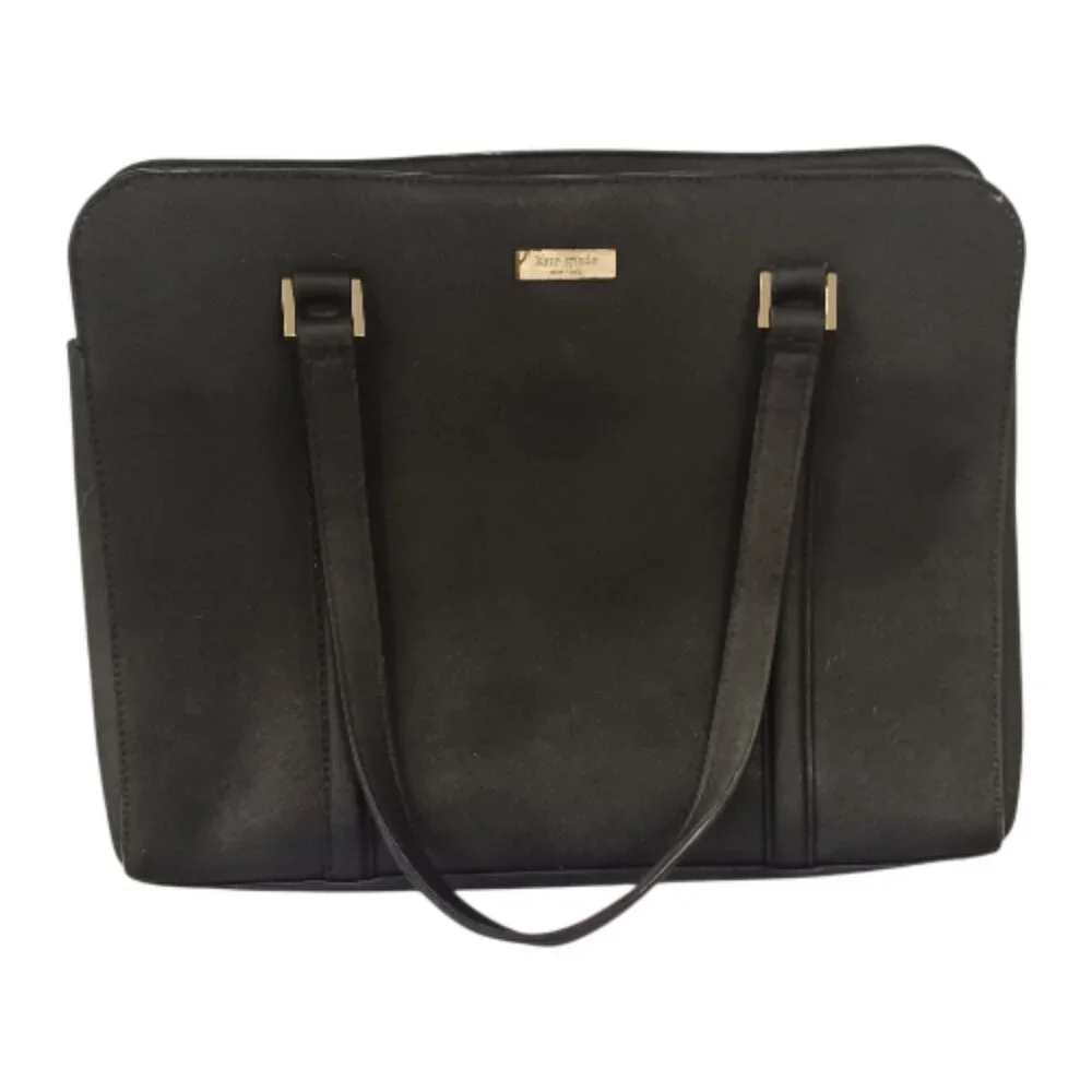Kate Spade Newbury Lane Miles Black Structured Leather Satchel Shoulder Bag Tote - Picture 4 of 14